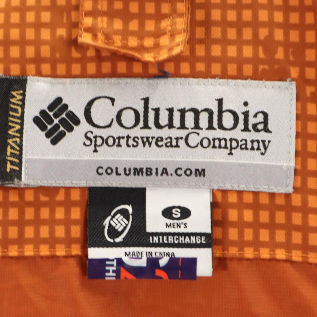 Columbia Check Pattern Banego Creek Jacket S Orange Outdoors Men's Used