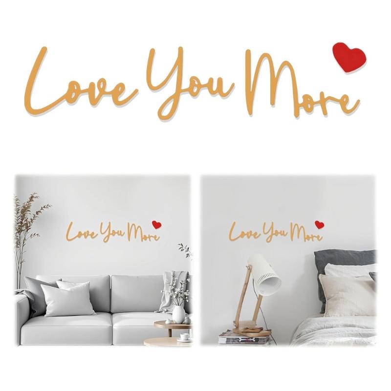 Retro Love You Bye Wall Decors Love You Bye Acrylic Sign for Home Coffee Wall Art Gift to Express Warm for Your Family