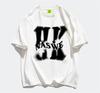 Large size pure cotton Guochao brand American high street oversize front shoulder short-sleeved t-shirt women's summer lazy niche top