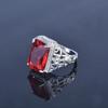 2025 Retro Ruby Engagement Ring with West Inlaid Zircon Versatile Jewelry Accessories