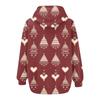 Women's Christmas Printed Sweatshirt Winter Long Sleeve Cardigan Jacket With Pockets Zipper Hoodie Outerwear