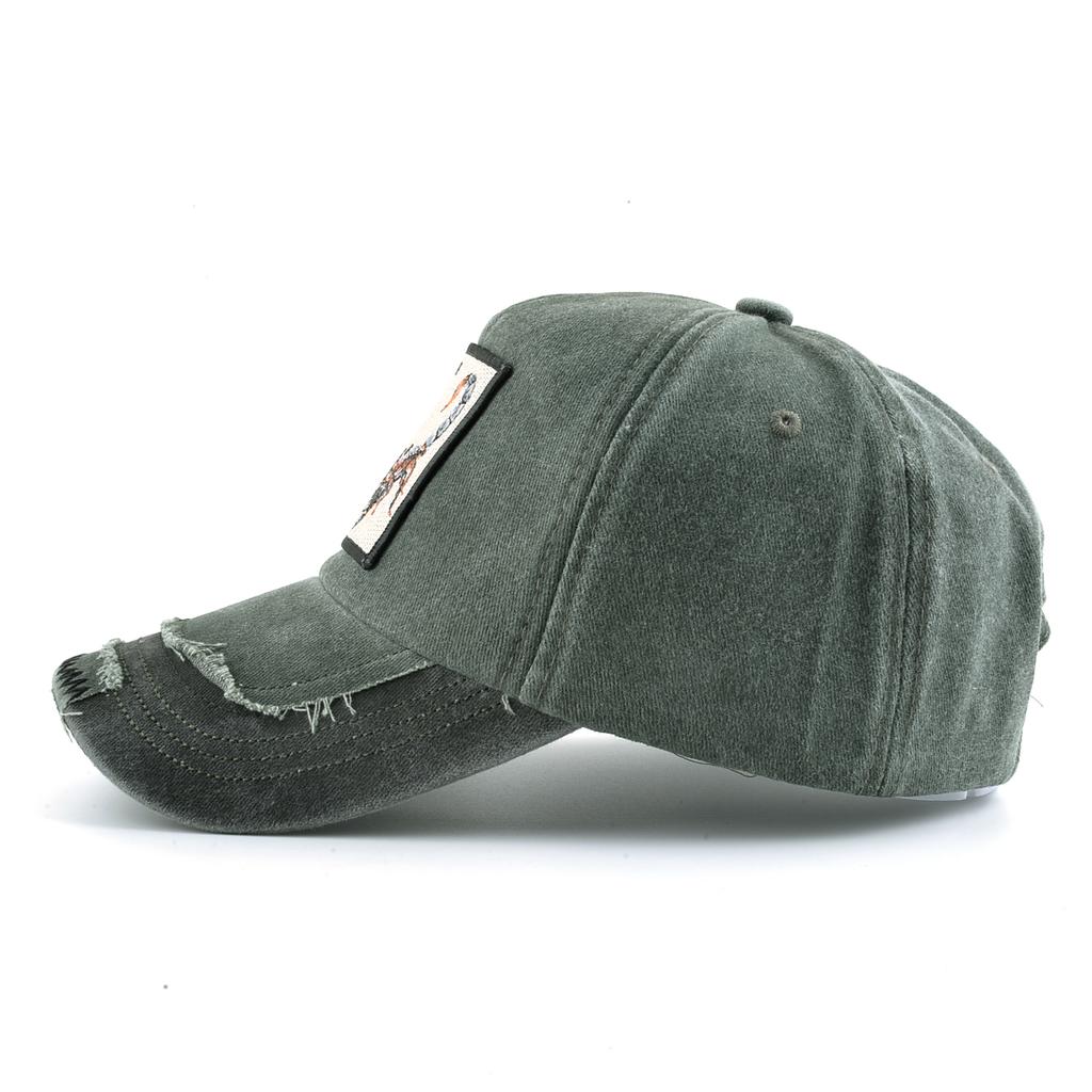 Vintage Denim Baseballkappe mit Stickerei Tiere Patch Herren Snapback Hip Hop Dad Hats Damen Vier Jahreszeiten Verstellbare Schirmmütze