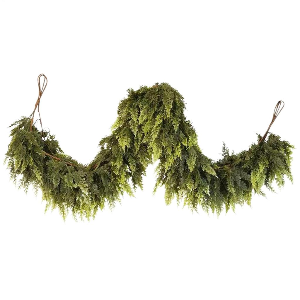Christmas Garlands Artificial Holiday Green Decoration Mantel Garland for Fireplace Tree Mantel Outdoor Porch Indoor Stair Table