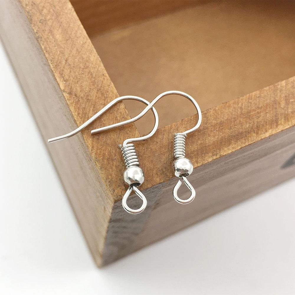 Diy Jewelry Handmade Beaded Material Earrings Accessories With Round Beads, Ear Hooks, 100 Curved Ear Hooks.