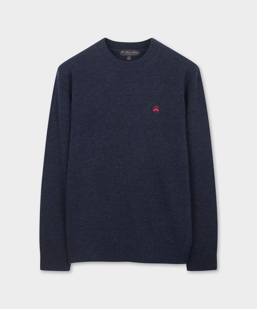 BROOKS BROTHERS Wool Solid Pullover (Navy) (Bbwrmof413)