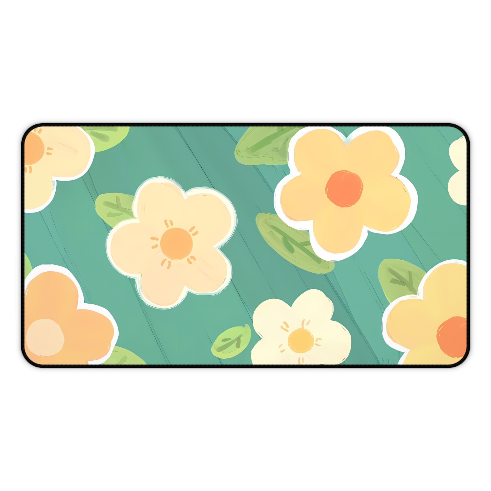 Cute Floral Pattern Mouse Pad Lovely Desktop Decoration Nonslip and Waterproof Mouse Pad A Perfect Gift for Your Friends 400X800X2mm