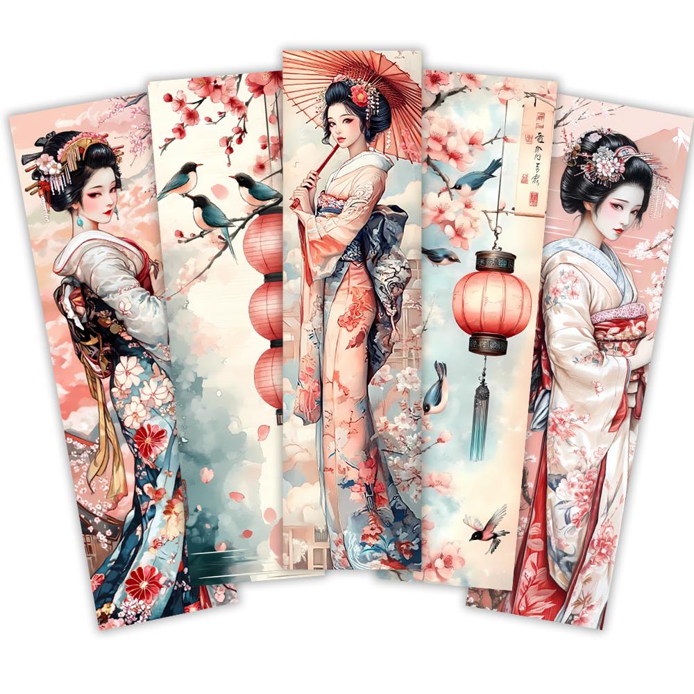 32pcs, Japanese geisha bookmark, back-to-school season, Christmas, Halloween, suitable for teachers, readers, birthday gifts.