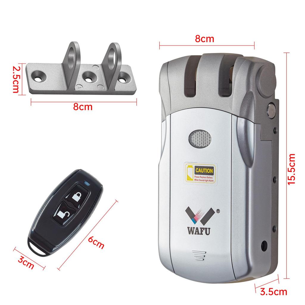 Wireless Remote-Control Smart Lock with Invisible Design and Electric Bull Head Lock for No-Drill Installation
