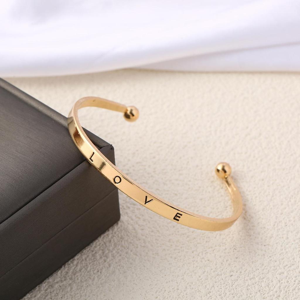 Minimalist C-Shaped Love Bracelet: Versatile English Letter Design for Women