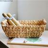 Hand-woven Storage Basket Rattan Storage Box Rectangular Storage Tray Desktop Grocery Organizer Fruit Basket Snack Bread Baskets