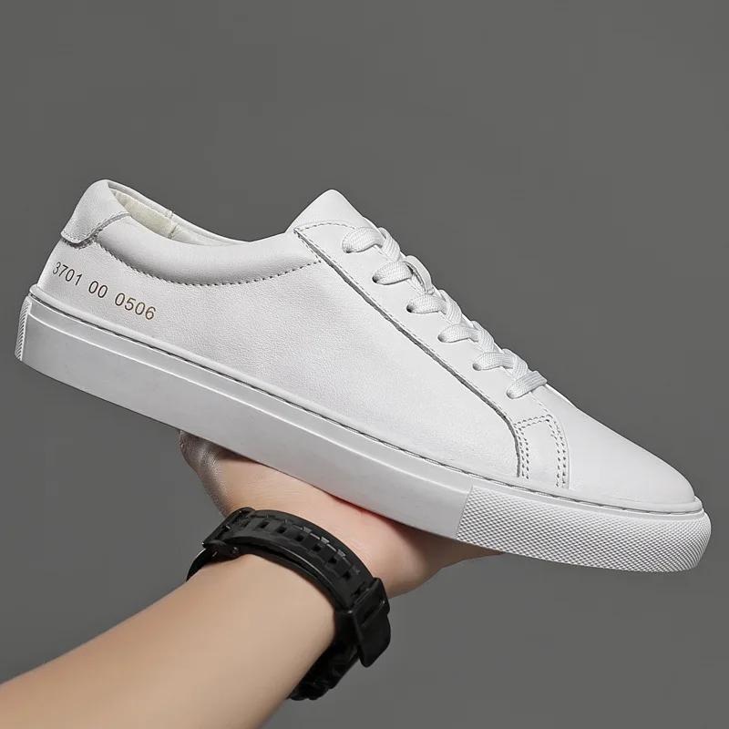 Men's Genuine Leather Shoes Luxury Designer Sneakers Fashion Business Casual Shoes for Men Lace Up Walking Flats Zapatos Hombre