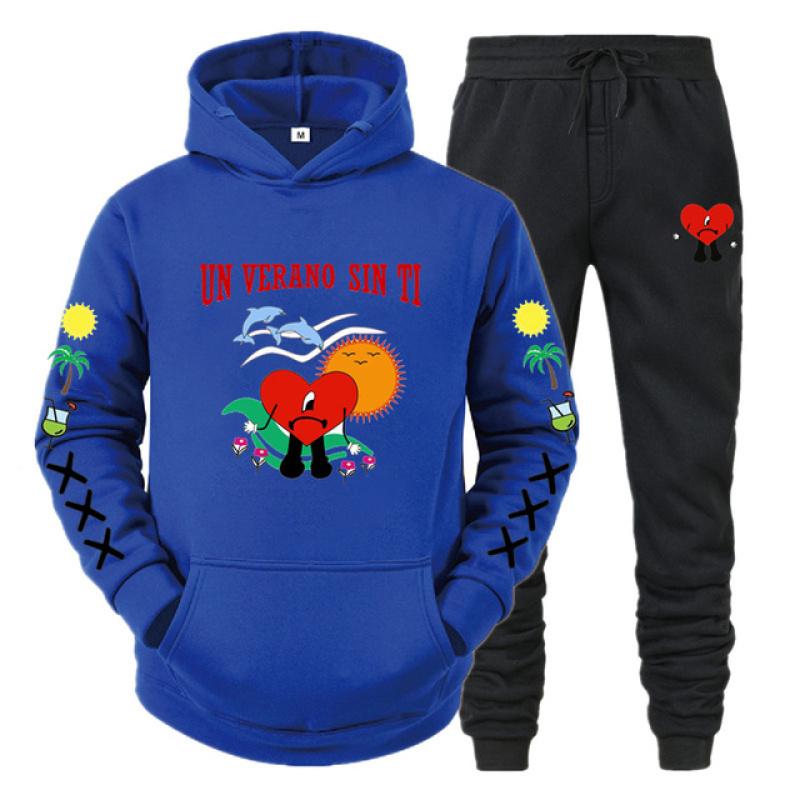 Hoodie Set Bad Bunny UN VERANO SIN TI Print Sweatshirt Men Women Unisex Oversized Fashion Casual Long Sleeve Pants Suit Clothes