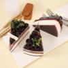 Blackberry Triangle Cake Slice Refrigerator Magnet Ornament - Fake Dessert Shop Decoration
