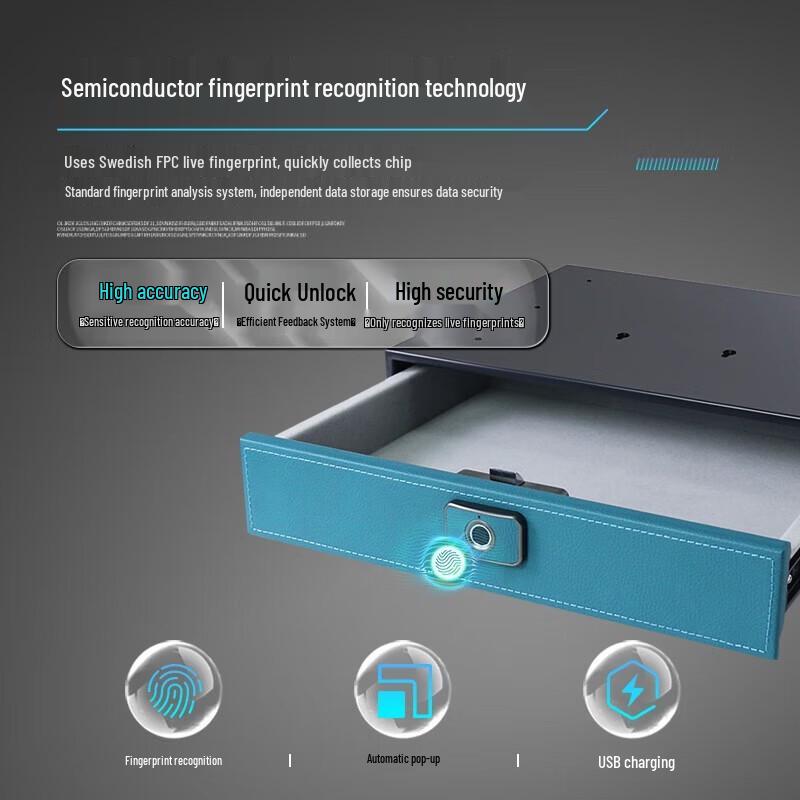 TIGER Hidden Fingerprint Mini Drawer Safe
