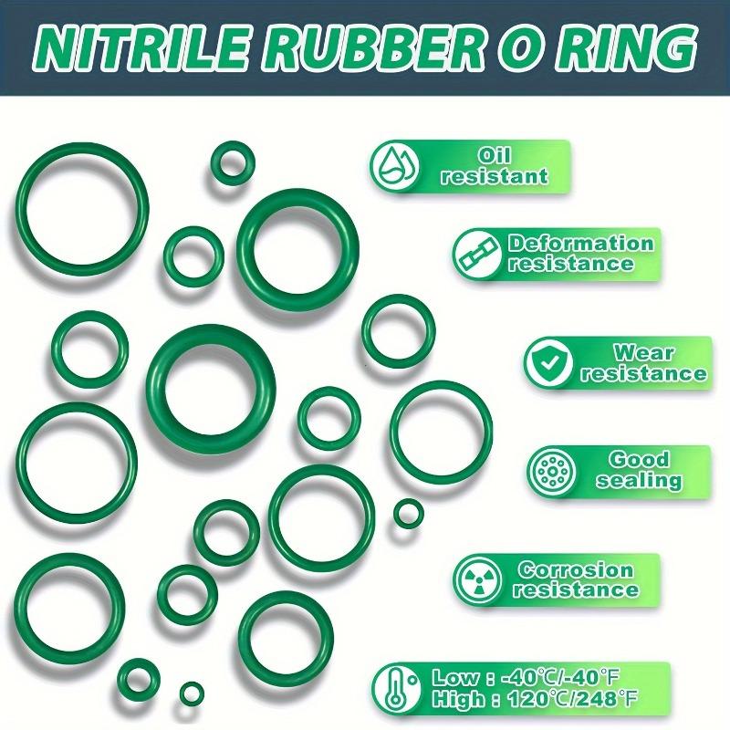 Kit assortito di O-ring per aria condizionata 595 pezzi, set assortito 36 misure, anello di tenuta in gomma tipo O, accessori in gomma, manutenzione