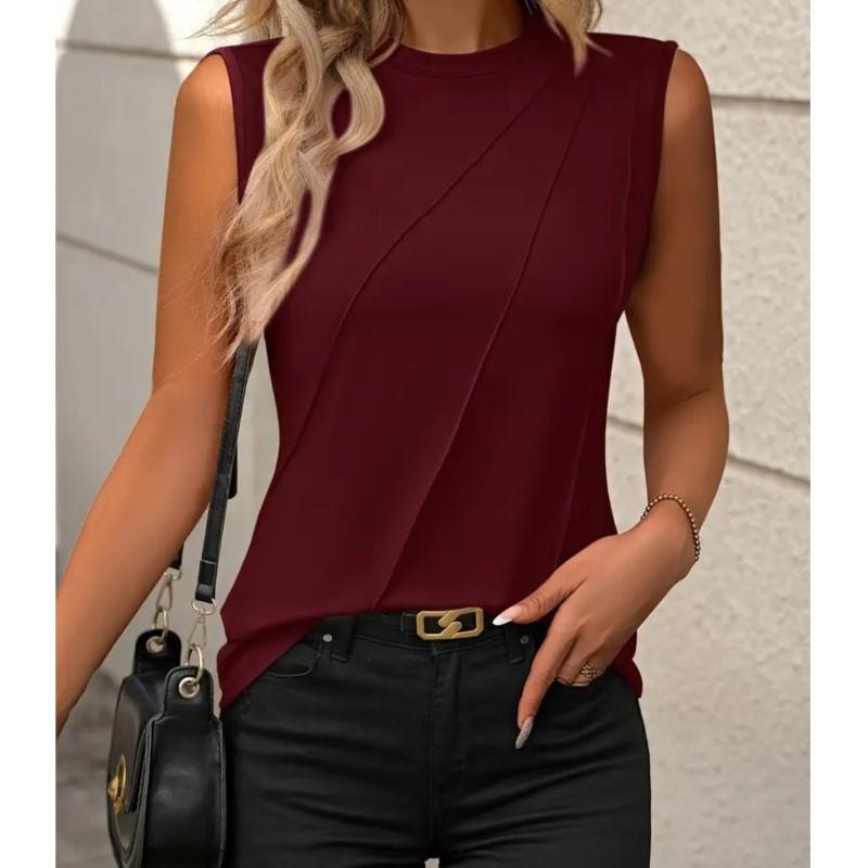 Women's Tank Top Summer Casual Splicing Cotton O Neck Loose Elegant Sleeveless Tops Women T Shirt Blusa Streetwear Clothing