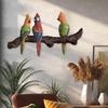 Parrot Statue Wall Decor Wall Sculpture Resin Bird Figurine Realistic Parrot Statues for Living Room