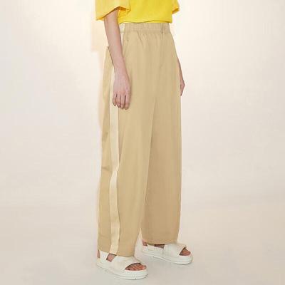 Women's Summer High-Waist Loose Straight-Leg Cotton Blend Pants