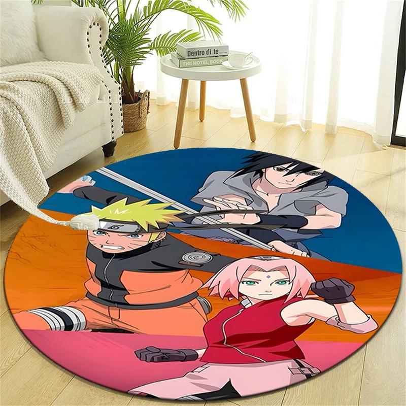 1pc NARUTO (4) Design Printed Area Round Carpet for Bedroom Living Room Home Decor Rugs Mat Non Slip Mat Rug for Bedside