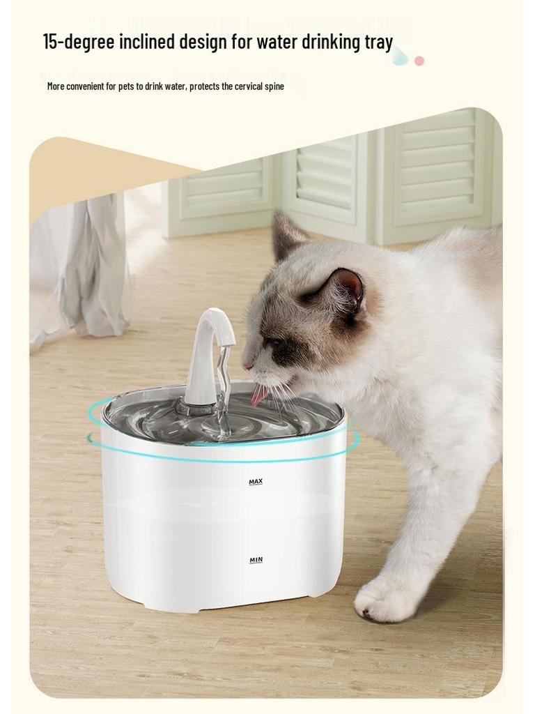 Silent Wireless Cat Water Fountain with Live Circulation and Filter