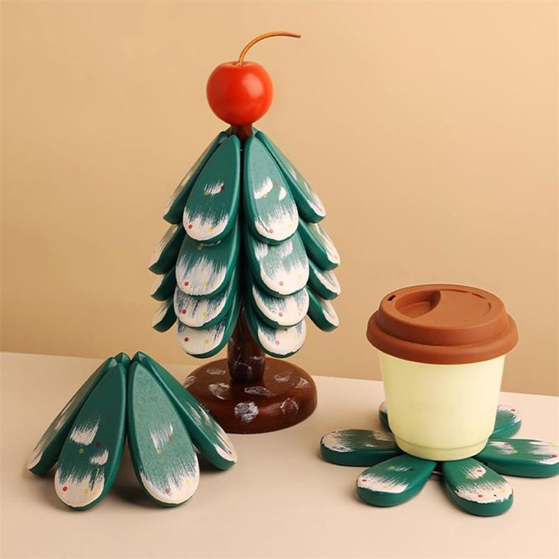 Wooden Tree Trivets for Hot Dishes, Natural Wooden Tree Coaster, Table Decor Coasters for Home and Restaurant, Protect Desktop for Kitchen Potholders