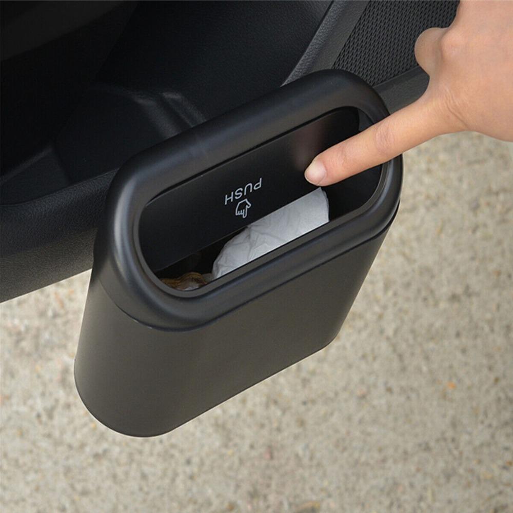 Multi-function Car Bin Black Flip Case Rubbish Holder New Garbage Can