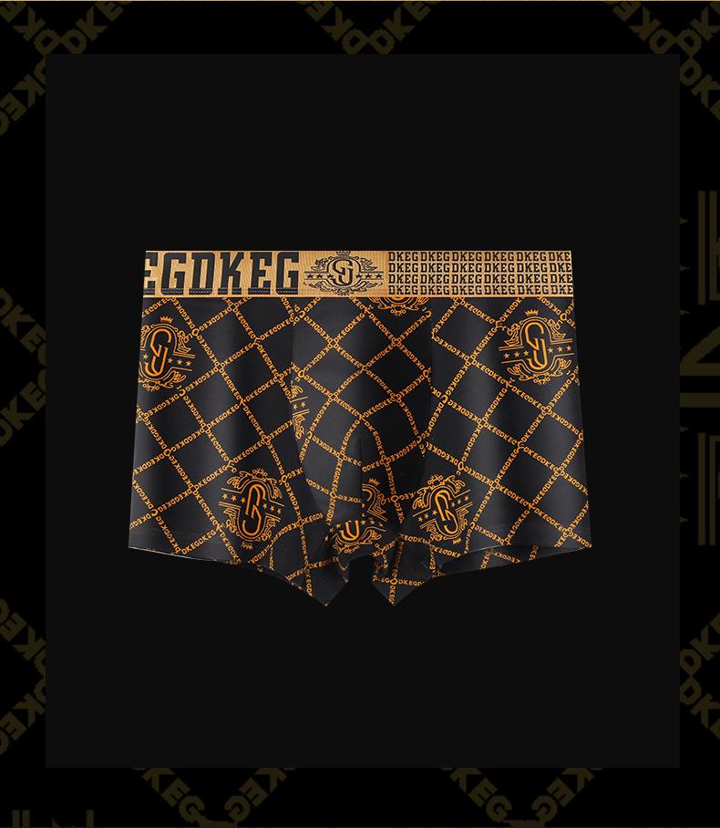 Luxurious Black & Gold Men's 3D Pouch Boxer Briefs - Antibacterial Pure Cotton