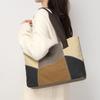 Yogodlns New Spliced Canvas Women's Shoulder Bag Large-capacity Portable Messenger Bag Casual Ethnic Style Contrasting Color Bag