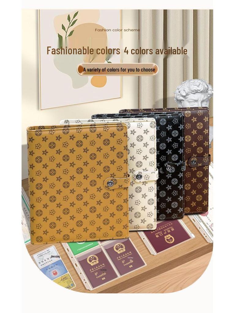 A4 ID Skladovací taška na dokumenty: Obsahuje potvrzení o trvalém pobytu, očkovací průkaz, rodný list, pas, řidičský průkaz, volný listový pořadač.