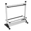 Titanium Alloy Fishing Rod Rack Stand 24 Slots Alloy Metallic Silver with Black Rack