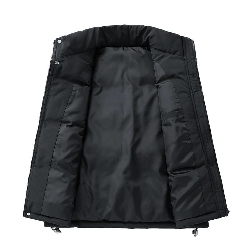 Pufferweste Herren Uni Lässig Warm Winterweste Jacke Winddicht Verdickt Weste Ärmellos Koreanische Mode Stehkragen Mäntel