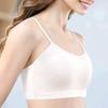 Portable Seamless Ice Silk Disposable Bra - Antibacterial, Wash-Free, White Bandeau for Outdoor Travel