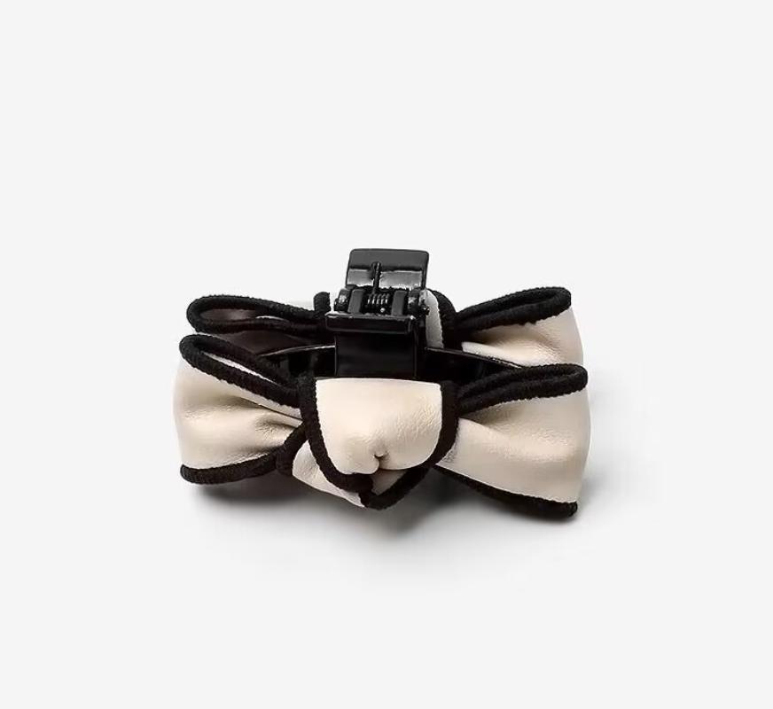 Malá dvouvrstvá saténová sponka do vlasů s mašlí pro ženy a dívky Korejská sladká černá červená ofina Drápek do vlasů Sponky do vlasů Vlasové doplňky