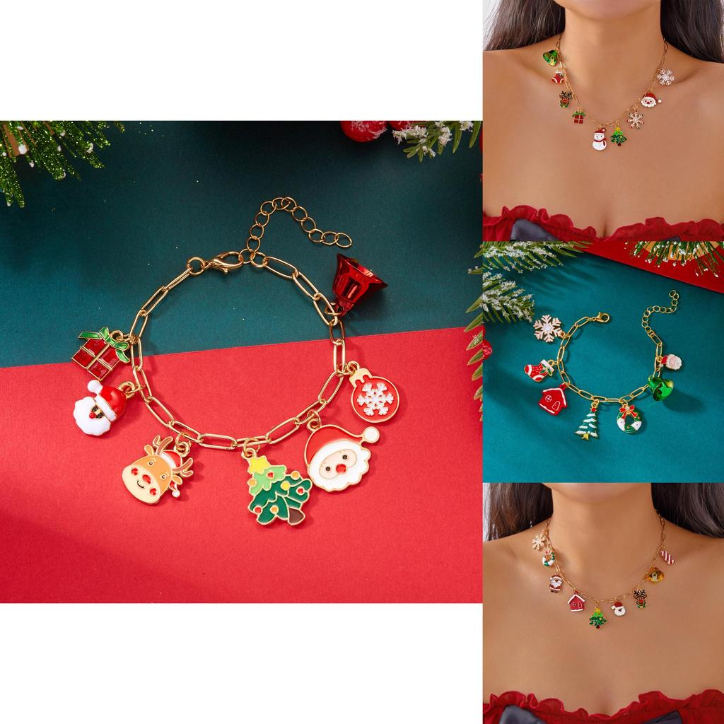 Christmas Holiday Jewelry Set With Zinc Alloy Geometric Pendant And Multi Style Chains For Men And Women