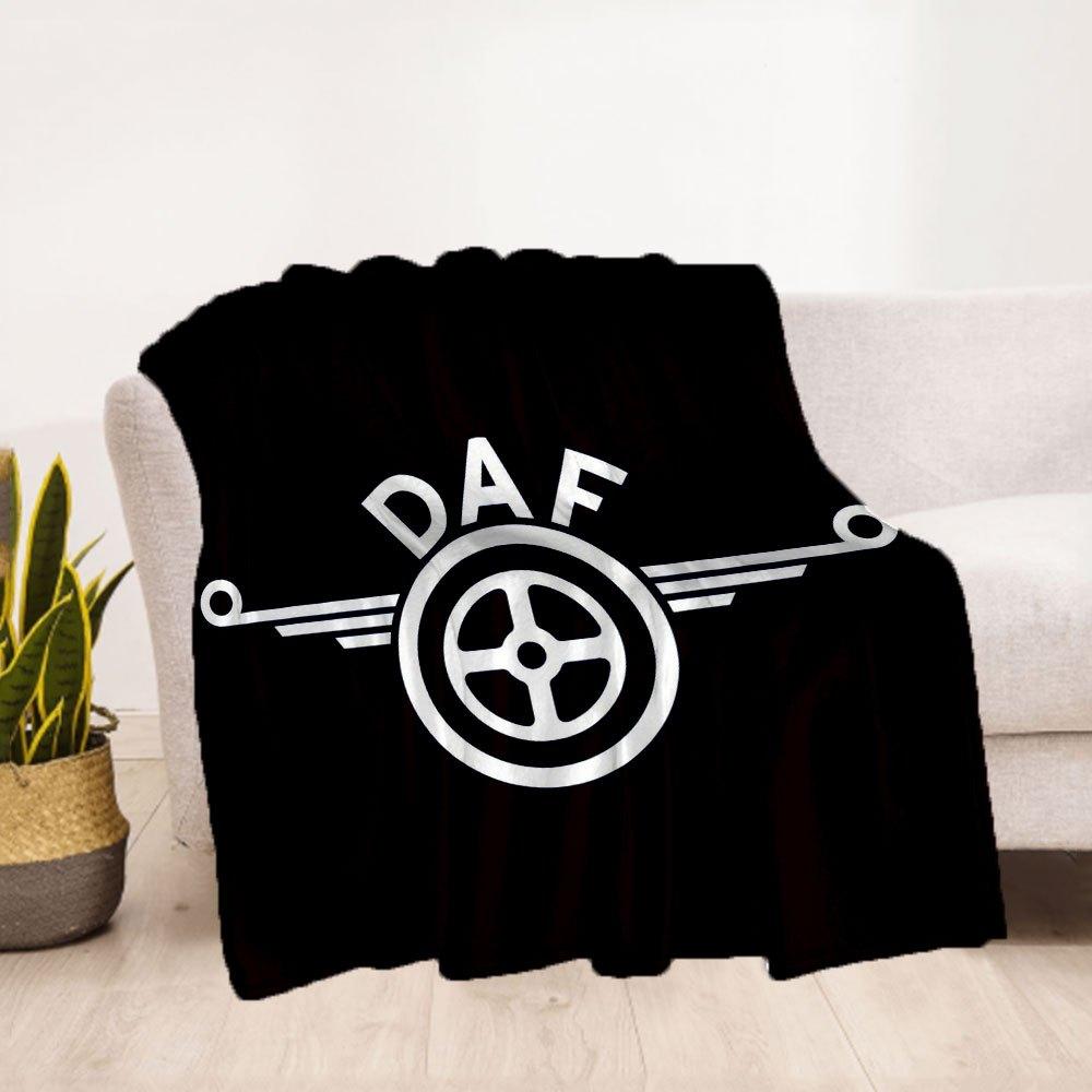 DAF Logo Decal Sticker Car Window Bumper Laptop Vinyl WhiteBlanket Flannel Throw Blanket for Sofa, Bed, Travel, Camping, Office, Couch, Chai