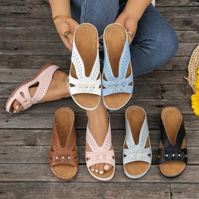 Women's Sandals Summer Retro Shoes Platform Wedge Soft Women's Slippers Casual Comfortable Sandals Outdoor Roman Women's Shoes
