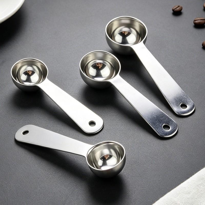 Stainless Steel Measuring Spoons Set 5ml 10ml 15ml 20ml Coffee Powder Milk Baking Kitchen Tools