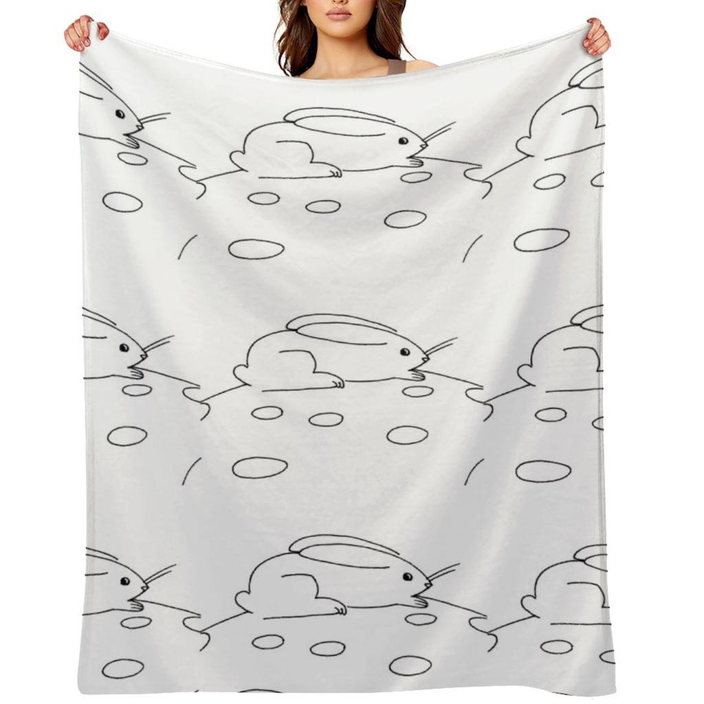 Rocket Bunny Rabbit Throw Blanket Retros manga Luxury St halloween Blankets