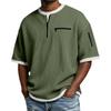 Men's Casual -Weave Zipper-Collar Lightweight Breathable Short-Sleeve Top