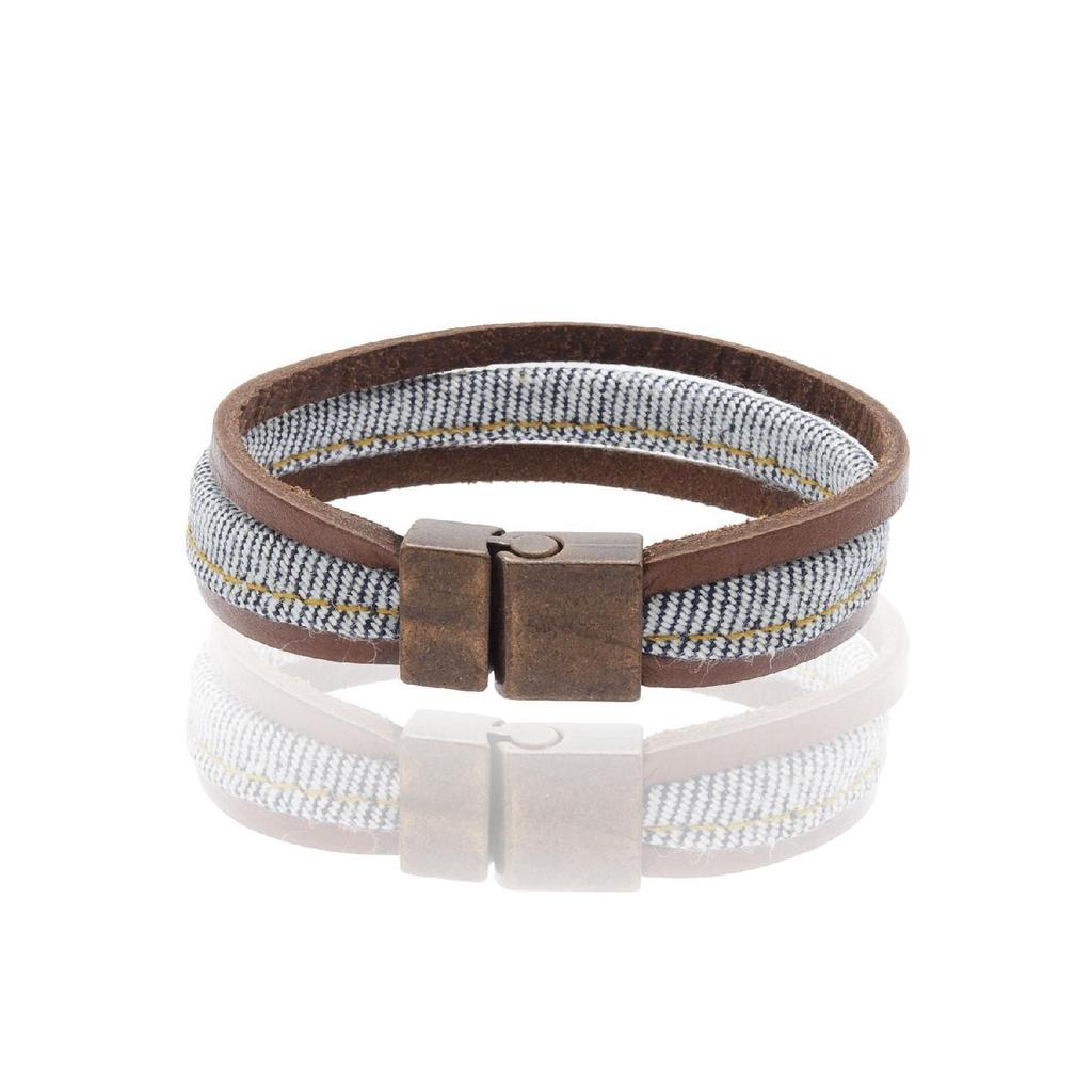 Men's Combined Leather Bracelet