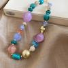 Collier Cœur Dégradé Acrylique - Chaîne de Clavicule Dopamine Haut de Gamme Européen & Américain.