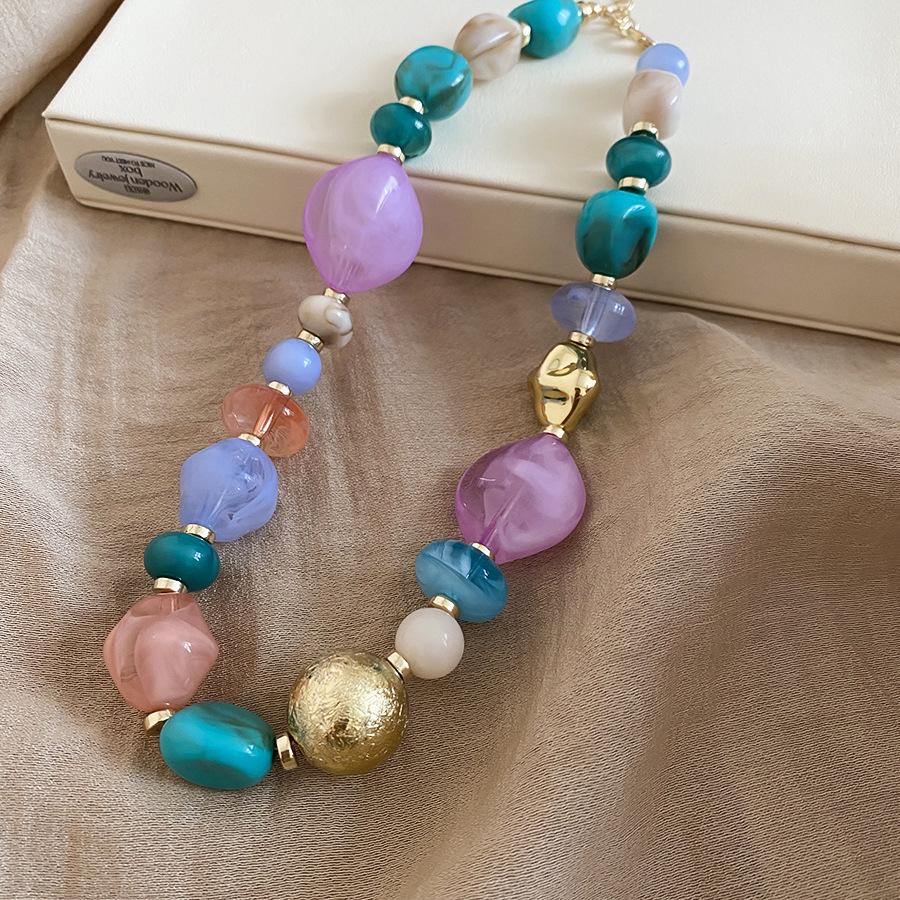 Collier Cœur Dégradé Acrylique - Chaîne de Clavicule Dopamine Haut de Gamme Européen & Américain.