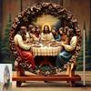 Handcrafted 2D Flat Last Supper Wall Art Jesus and 12 Apostles Religious Decor for Christian Home