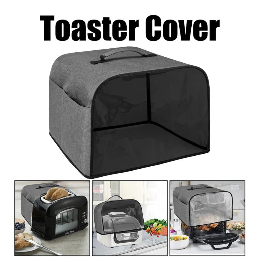 Durable Kitchen Dust Cap with Storage Pockets Air Fryer Hood for Ninja Foodi Grill Household Bread Baking Toaster Cover