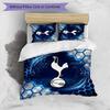 Tottenham Hotspur Muster Gedruckt 3-teiliges Bettwäsche-Set Weich Hautfreundlich Waschbar Bettbezug & Kissenbezüge Set Ganzjahres Schlafzimmer