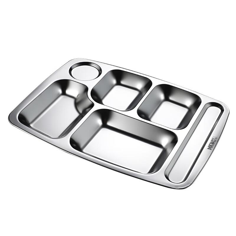 Rectangular 304 Stainless Steel Divided Dinner Plate
