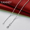 Original 925 Sterling Silver 16-30 Inches Bamboo Chain Necklace For Women Men Fashion Charm Jewelry Party Engagement Gift