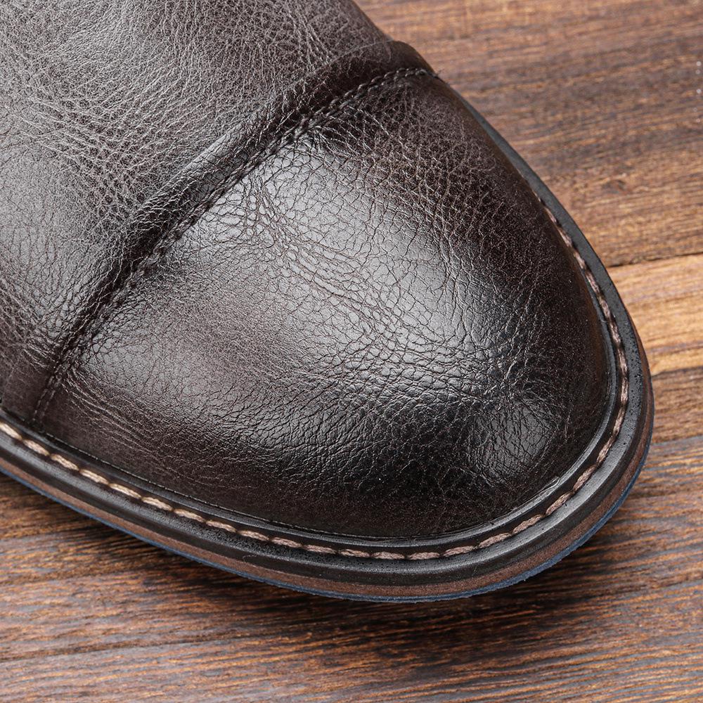 Plus Size Men's High-Top Leather Workwear Ankle Boots - US Size Fashion Martin Boots