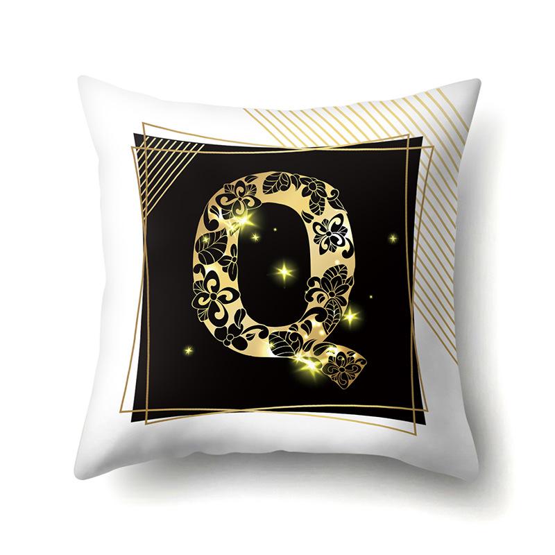 Polyester Pillowcase 26 English Letters Sofa Pillow Bedside Cushion Car Lumbar Cushion Office