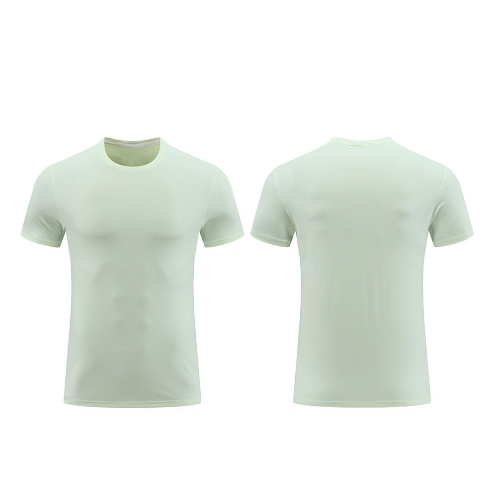 Men's Quick-Dry Ice Silk Stretch T-Shirt: Round Neck, Breathable, Short Sleeve, Sun-Protective, Summer Fitness Running Top.